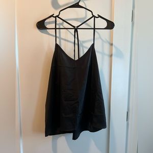 Black Tank Top with Strappy Back - Hollister